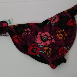 No Boundaries Burgundy Floral Bikini Bottom XL